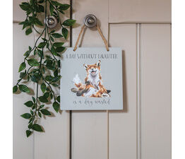 Wrendale Designs - Favourite Bad Influence Fox Wooden Plaque
