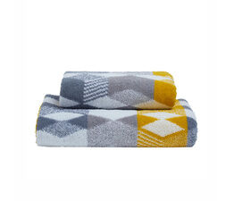 Fusion Bathroom - Hexagon - Jacquard Towel - Grey