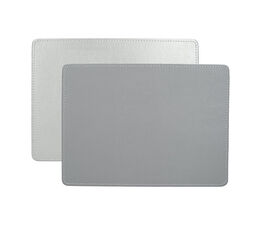 Creative Tops - Fuax Leather Silver Set of 4 Tablemats
