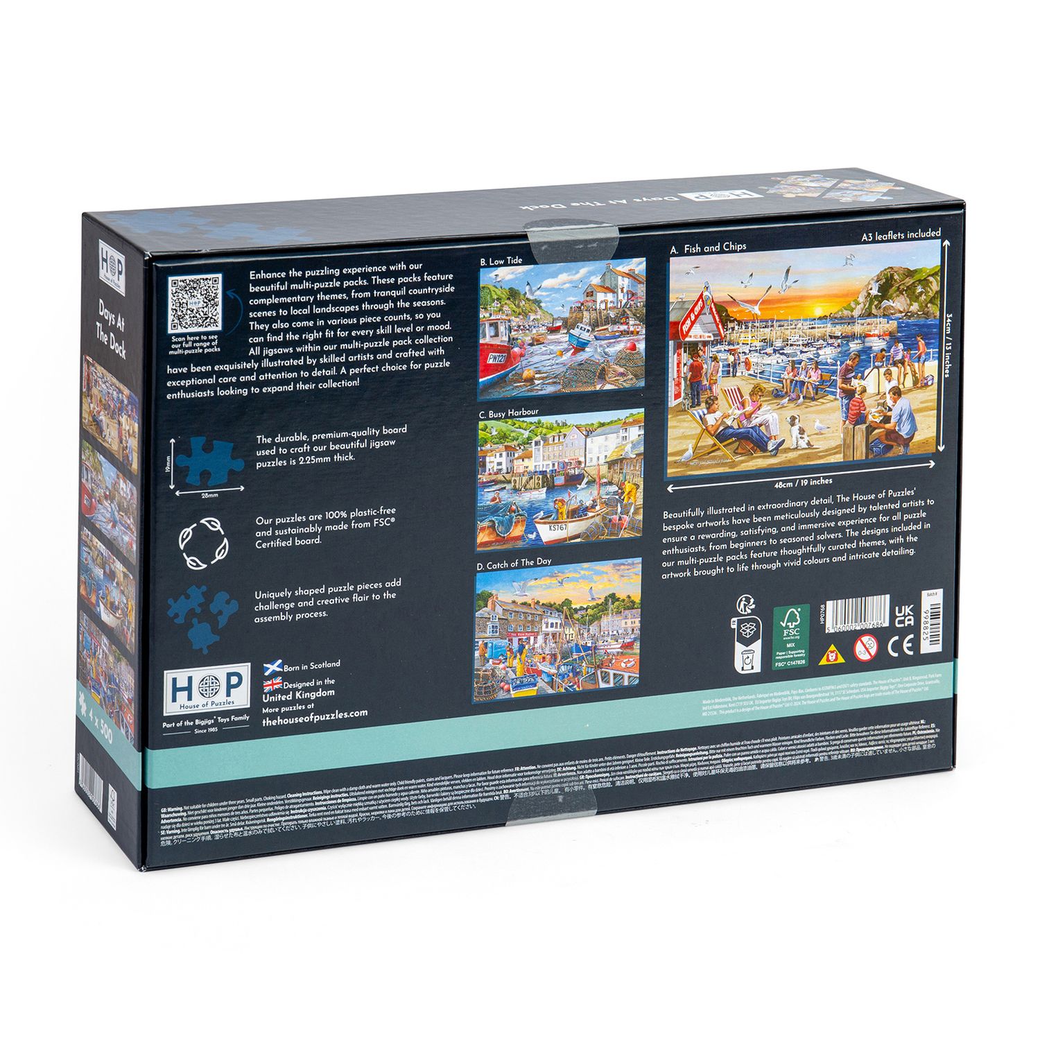 House of Puzzles - Days At The Dock 4 x 500 Piece Jigsaw Puzzle