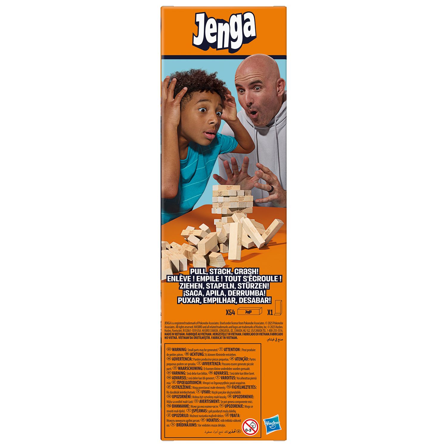 Juego De Bloques Jenga Clásico De Madera – 54 Piezas, Torre De Habilidad Y Equilibrio, Incluye Soporte De Montaje, Ideal Para Fiestas Y Reuniones Familiares