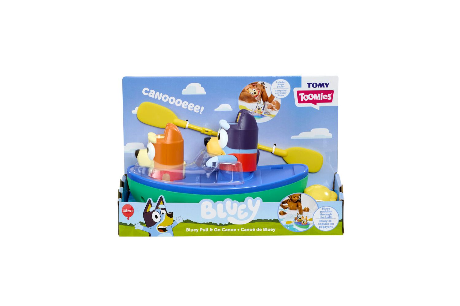 TOMY Bluey Kajak Met Roeispanen – Badspeelgoed Met Bluey En Bingo – Vanaf 18 Maanden