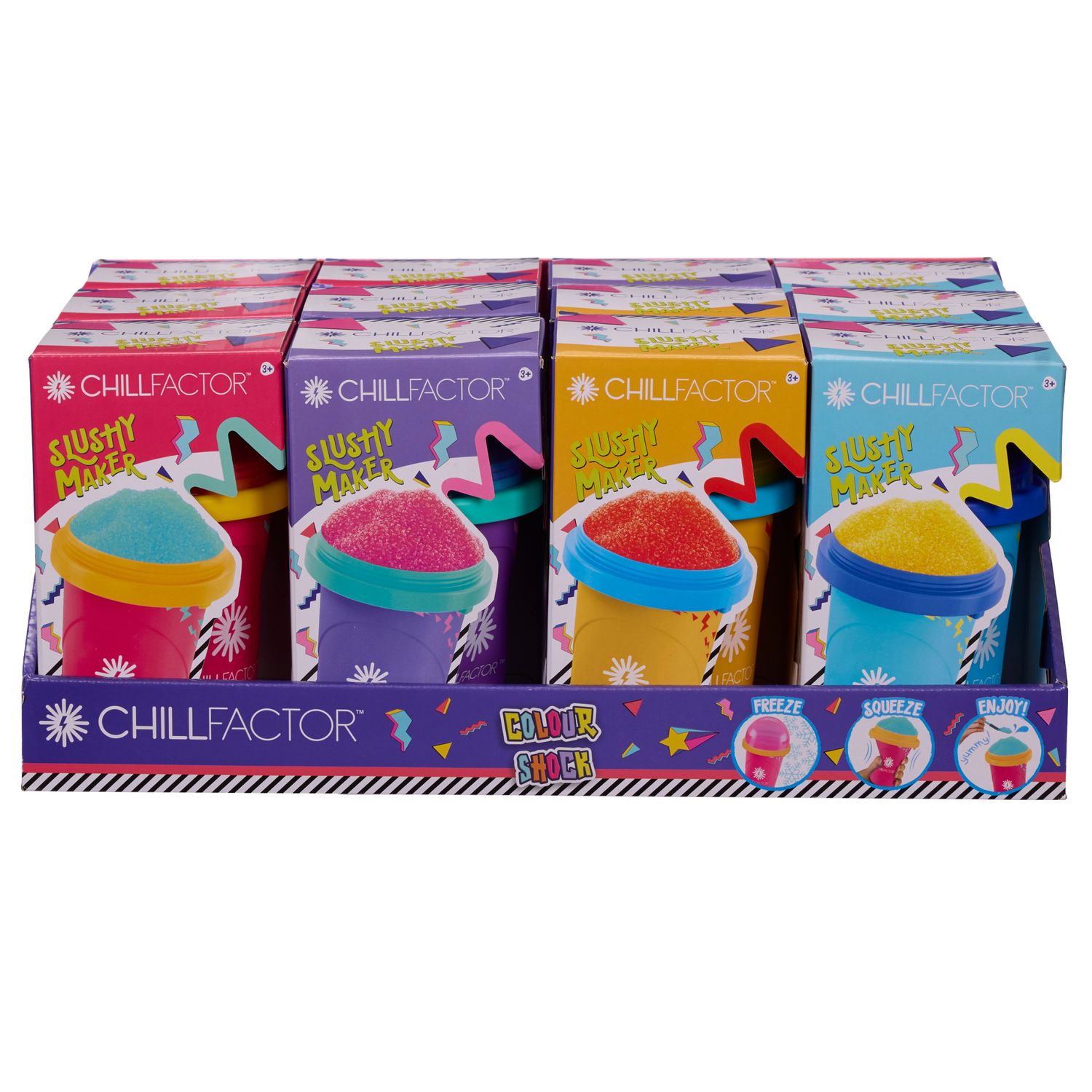 Chill Factor Color Shock Slushy Maker Total Cool Blue - herbruikbaar huisgemaakte Slushy Squeeze Cup Keukenspeelgoed