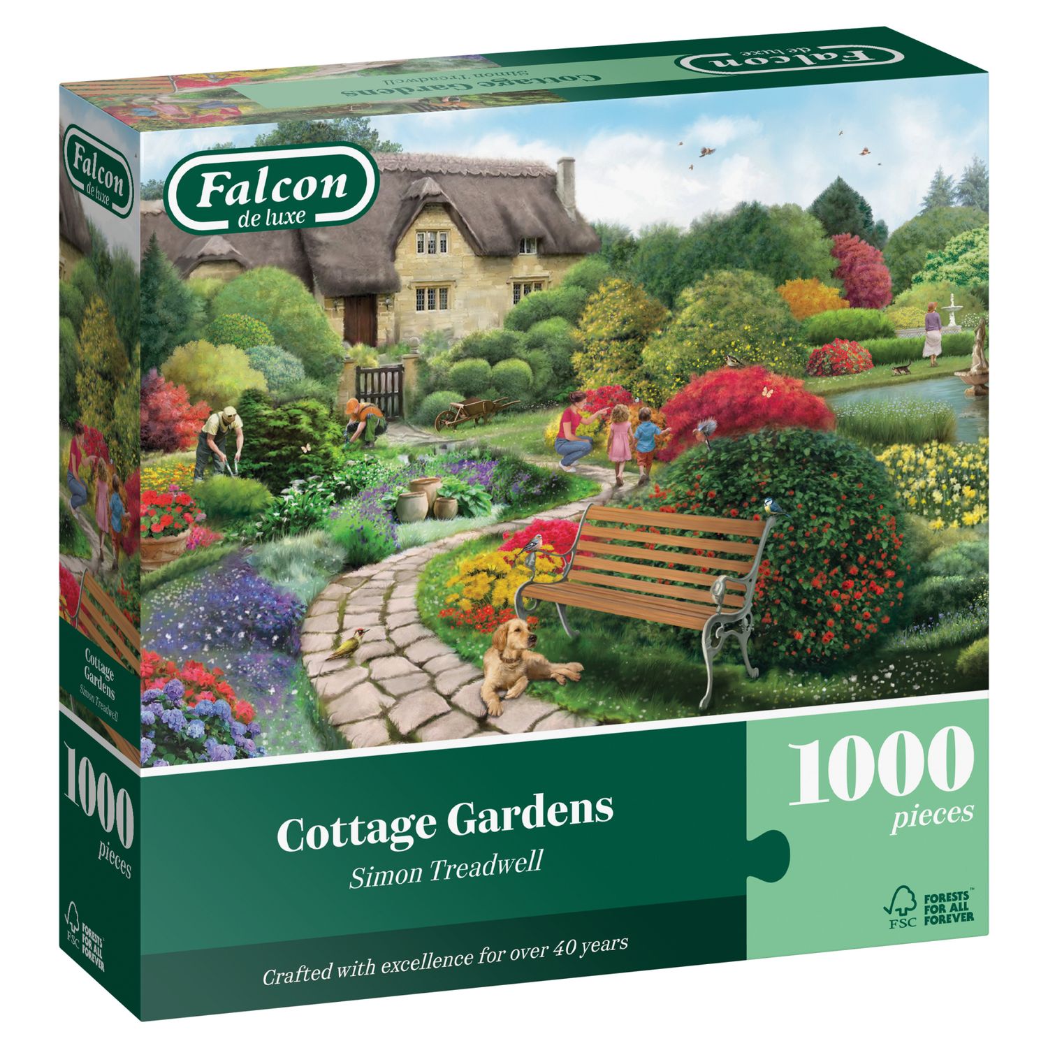 Jumbo - Falcon de Luxe Cottage Gardens 1000 Piece Puzzle only £12.99