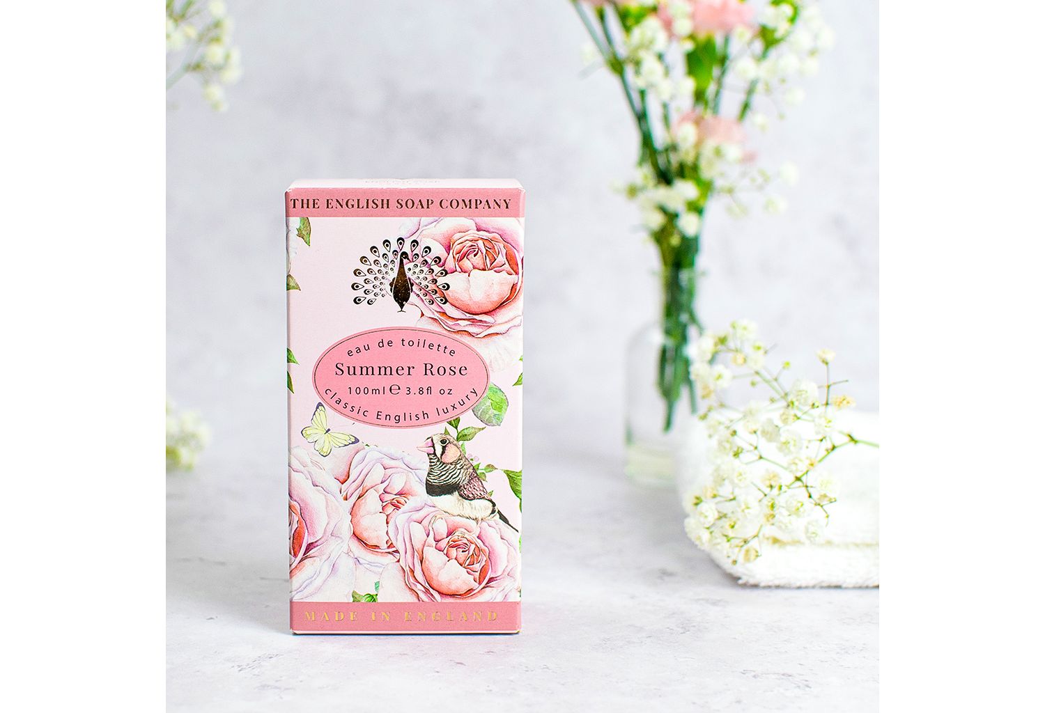 The English Soap Company Seife Summer Rose 260g – Große Pflegeseife Mit Sheabutter, Vegan & Plastikfrei