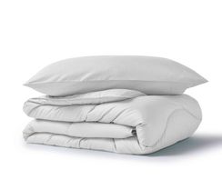 Night Lark - Linen Print Coverless Duvet Cloud Grey