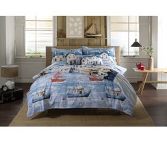 Lobster Creek - Coastal Fishing Village Duvet Set