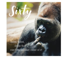 Gorilla With His Finger In His Mouth 60th Birthday Card