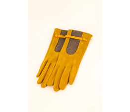 Powder - Genevieve Faux Suede Gloves in Mustard