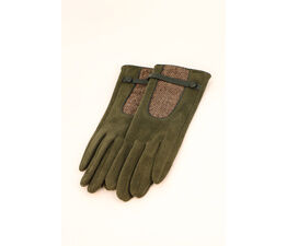 Powder - Genevieve Faux Suede Gloves in Olive