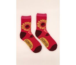 Powder - Vintage Flora Ankle Socks - Fuchsia