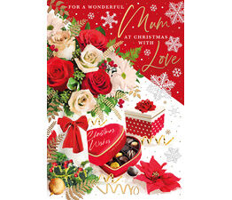 'Christmas Flowers And Gifts' Card