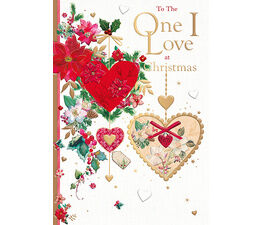 'Heart Baubles And Foliage' Card