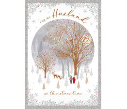 'Snow Walk/Deers - Husband' Card