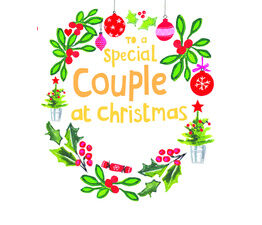 'To A Special Couple At Christmas - Wreath' Card