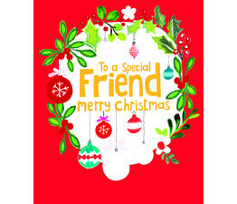 'To A Special Friend Merry Christmas - Wreath' Card