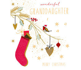 'Wonderful Granddaughter Stocking' Card