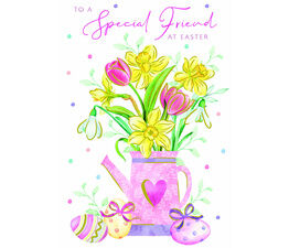 Easter Card - Special Friend At Easter Watering Can