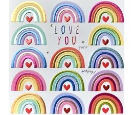 Valentine Card - Love You Rainbows
