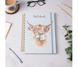 Wrendale Designs - A4 Cow Notebook - Daisy Coo Blue