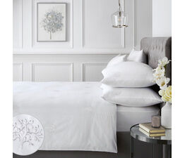 Appletree Boutique - Embroidered Trees - Embroidered Duvet Cover Set - White