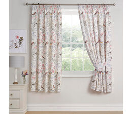 Dreams & Drapes Design - Caraway -  Pair of Pencil Pleat Curtains - 66" Width x 72" Drop (168 x 183cm) in Pink