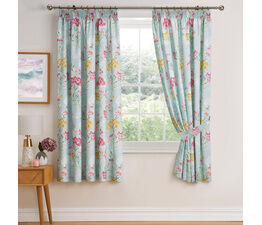 Dreams & Drapes Design - Pia -  Pair of Pencil Pleat Curtains With Tie-Backs - 66" Width x 72" Drop (168 x 183cm) in Multi