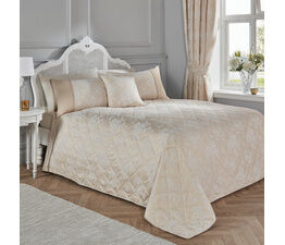 Dreams & Drapes Woven - Imelda - Quilted Bedspread - 220cm x 240cm in Ivory