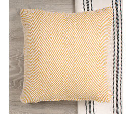 Drift Home - Chevron Eco - 80% BCI Cotton, 20% Recycled Polyester Cushion Cover - 43 x 43cm in Yellow