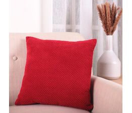 Fusion - Chenille Spot - SPE-FEA Filled Cushion - 43 x 43cm in Red