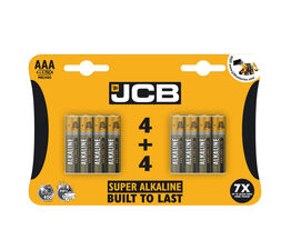 JCB - Super Alkaline Batteries JR03 AAA 4+4 Pack