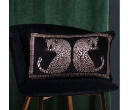Soiree - Leopard - SPE-FEA Cushion Cover - 30 x 50cm in Black/Gold