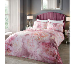 Soiree - Rose Bloom - 100% Cotton Duvet Cover Set - Pink