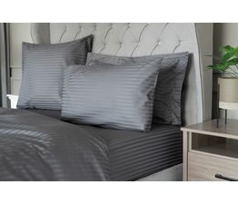 Hotel Suite 540 Count Satin Stripe 38cm Fitted Sheet