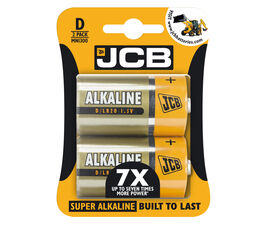 JCB - Super Alkaline D Batteries 2 Pack