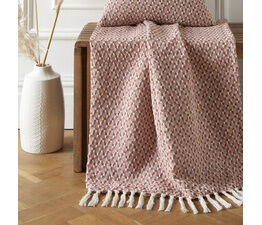 Appletree Loft - Bexley - 100% Recycled Cotton Rich Mixed Fibres Throw - 130 x 180cm in Paprika