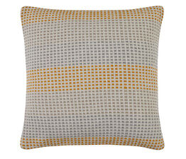 Appletree Loft - Reva - 100% Recycled Cotton Rich Mixed Fibres Cushion Cover - 43 x 43cm in Ochre