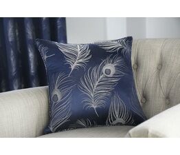 Curtina - Feather - Jacquard Cushion Cover - 43 x 43cm in Navy