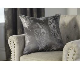 Curtina - Feather - Jacquard Filled Cushion - 43 x 43cm in Slate