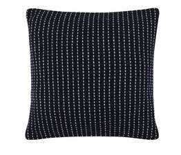 Drift Home - Quinn - 100% Recycled Cotton Rich Mixed Fibres Cushion Cover - 43 x 43cm in Navy