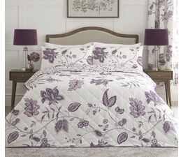 Dreams And Drapes Design - Samira - Quilted Bedspread - 200cm X 230cm in Plum