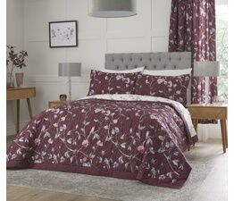 Dreams And Drapes Design - Sweet Pea - Bedspread - 200cm X 230cm Bed Size in Plum
