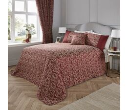 Dreams & Drapes Woven - Hawthorne - Quilted Bedspread - 220cm x 240cm in Burgundy