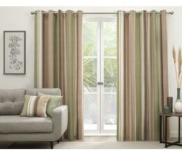 Fusion - Whitworth - 100% Cotton Pair of Eyelet Curtains - Green