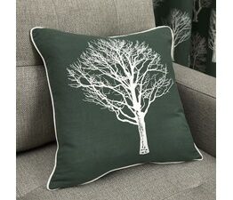 Fusion - Woodland Trees - 100% Cotton Cushion Cover - 43 x 43cm in Green