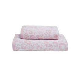 Fusion Bathroom - Animal Print - Jacquard Towel - Blush