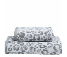 Fusion Bathroom - Animal Print - Jacquard Towel - Grey