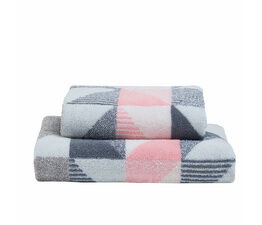 Fusion Bathroom - Hendra - Jacquard Towel - Pink/Grey