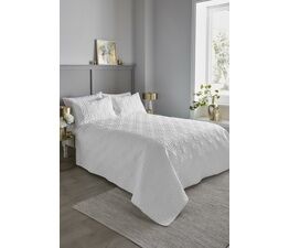 Serene - Cavali - Pinsonic Bedspread - 200cm X 230cm in White