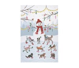 Ulster Weavers - Christmas Tea Towel - Ice Skating Animals - Cotton